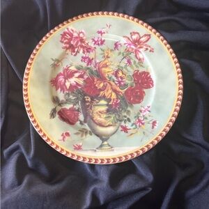 Godinger White Decorative Plate with Gold Accent